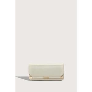 NEW VICTORIA BECKHAM women's leather clutch in ivory